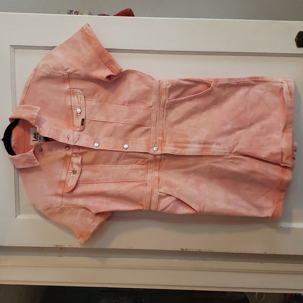 Lee Union-Alls size Medium stonewashed orange. Very cute!